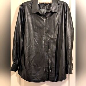 J.McLaughlin Vegan Leather Blouse - Black